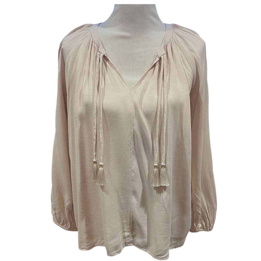 Johnny Was Calme Boho Tassel Banded Sleeve Top Size Medium